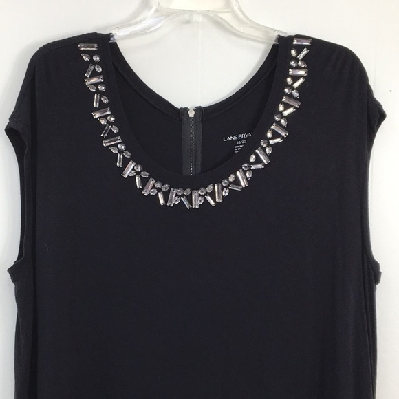 Lane Bryant Women's Black Embellished Dress Top Size 18/20 Like-NEW Condition - Picture 2 of 5